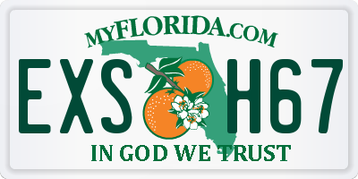 FL license plate EXSH67