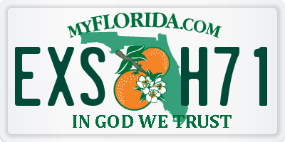 FL license plate EXSH71