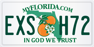 FL license plate EXSH72