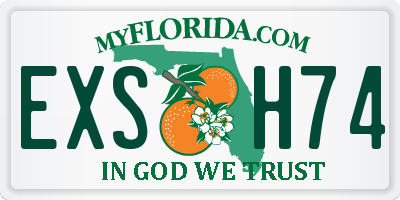 FL license plate EXSH74