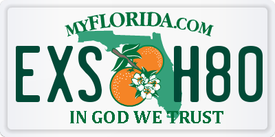FL license plate EXSH80
