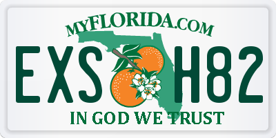 FL license plate EXSH82