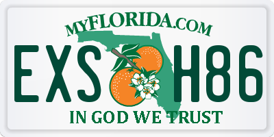FL license plate EXSH86
