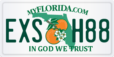FL license plate EXSH88