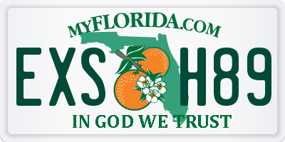 FL license plate EXSH89