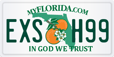 FL license plate EXSH99