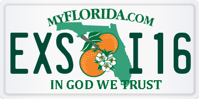 FL license plate EXSI16