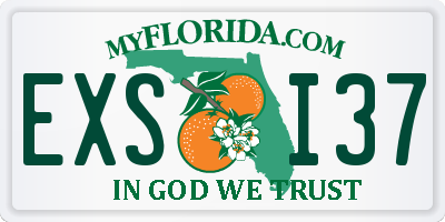 FL license plate EXSI37