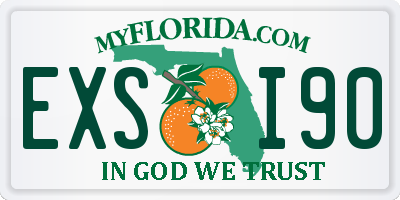 FL license plate EXSI90