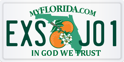 FL license plate EXSJ01