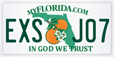 FL license plate EXSJ07