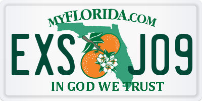 FL license plate EXSJ09