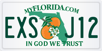 FL license plate EXSJ12