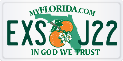 FL license plate EXSJ22