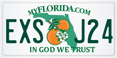 FL license plate EXSJ24