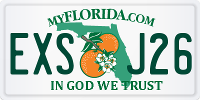 FL license plate EXSJ26