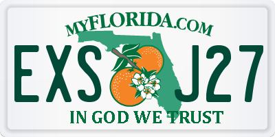 FL license plate EXSJ27