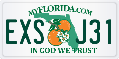 FL license plate EXSJ31