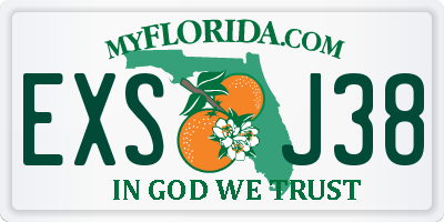 FL license plate EXSJ38