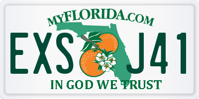 FL license plate EXSJ41
