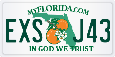 FL license plate EXSJ43