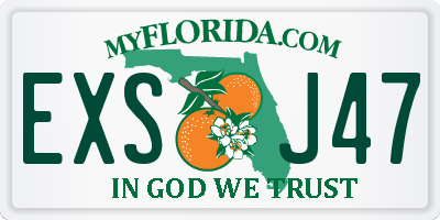 FL license plate EXSJ47