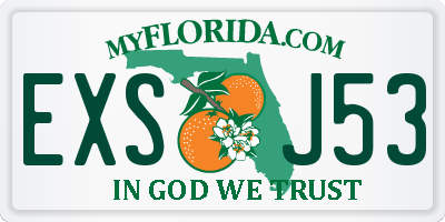 FL license plate EXSJ53