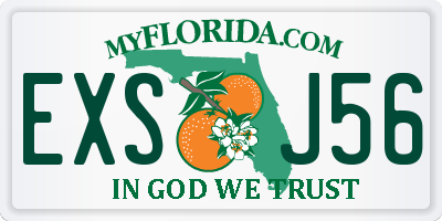 FL license plate EXSJ56