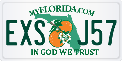 FL license plate EXSJ57
