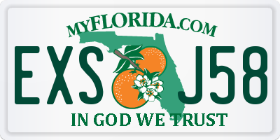 FL license plate EXSJ58