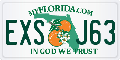 FL license plate EXSJ63