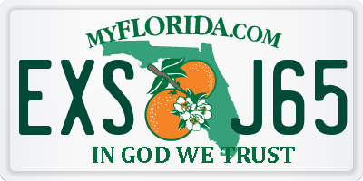 FL license plate EXSJ65