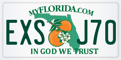 FL license plate EXSJ70