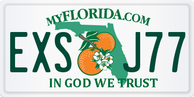 FL license plate EXSJ77