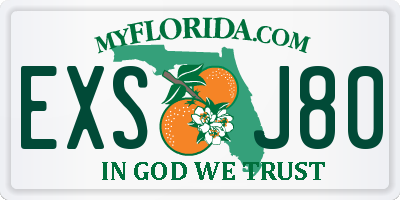 FL license plate EXSJ80