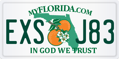 FL license plate EXSJ83