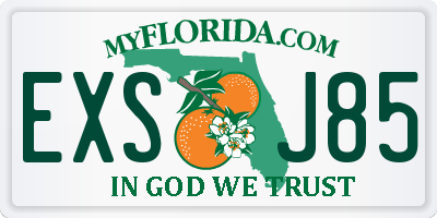 FL license plate EXSJ85