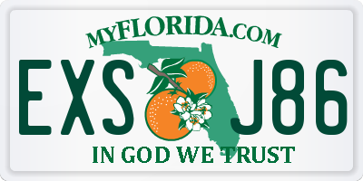 FL license plate EXSJ86