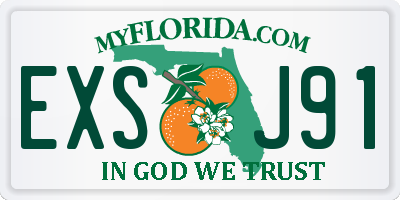 FL license plate EXSJ91