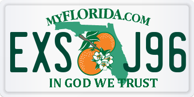 FL license plate EXSJ96