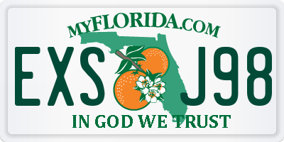 FL license plate EXSJ98