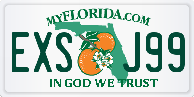 FL license plate EXSJ99