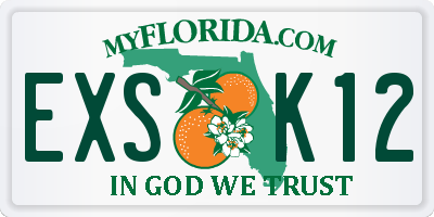 FL license plate EXSK12