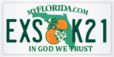 FL license plate EXSK21