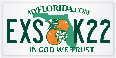 FL license plate EXSK22