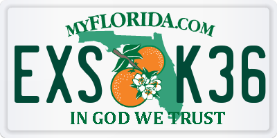 FL license plate EXSK36