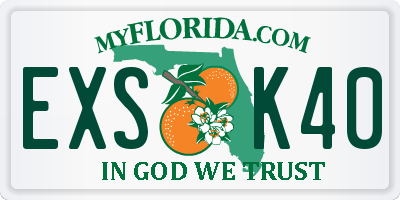 FL license plate EXSK40