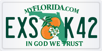 FL license plate EXSK42