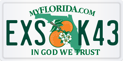 FL license plate EXSK43
