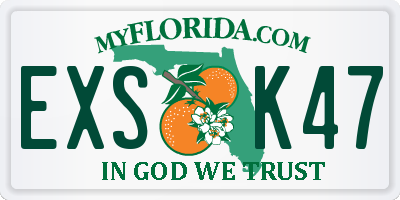 FL license plate EXSK47